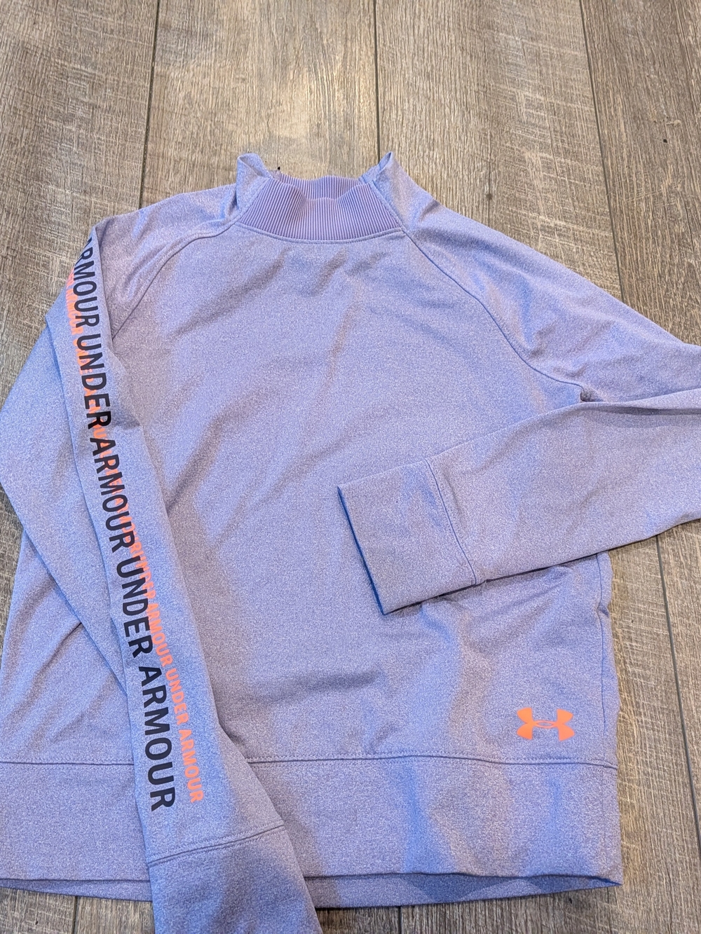 Under Armour Girl’s Lavender Turtleneck Performance Sweater with Coral Accents